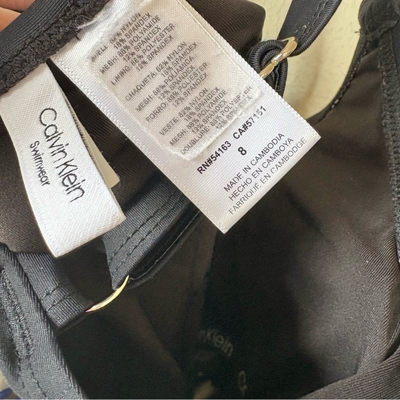 🎁5/$25 Calvin Klein Black Floral Print One Piece Full Coverage Swimsu… - Picture 8 of 10